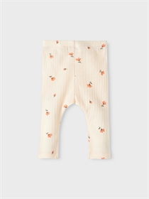 NAME IT Blomster Rib Leggings Fabina Creme De Peche